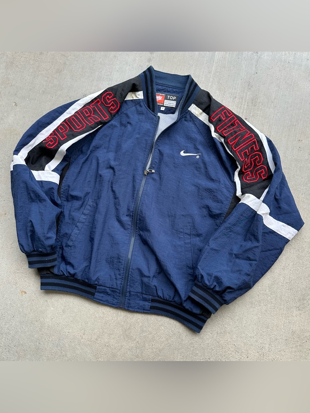VTG 1990s Nike Team Sports Men’s Nylon Full Zip Colorblock Track Jacket Sz Large